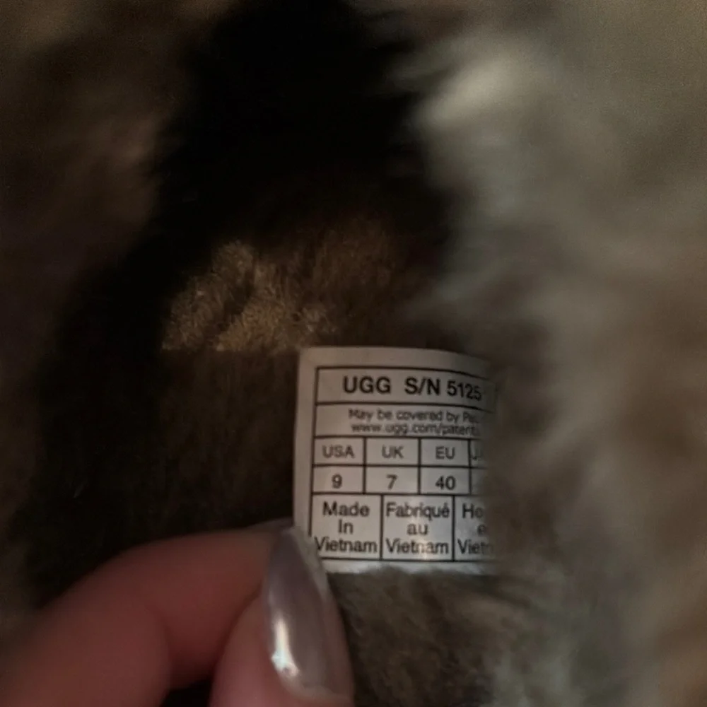 UGG Olive Fur-Lined Slippers - Picture 3 of 6